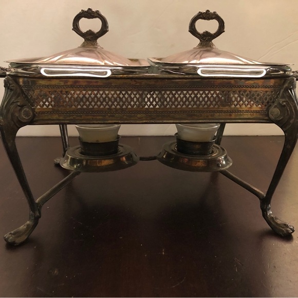 - Vintage Silver Double Serving Buffet. With FREE ITEMS. - Picture 2 of 10